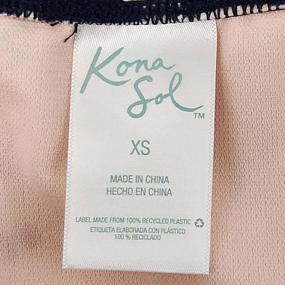 Kona Sol Swim Bottom Womens XS Navy Floral Hipster Medium Coverage AG298B Cutout